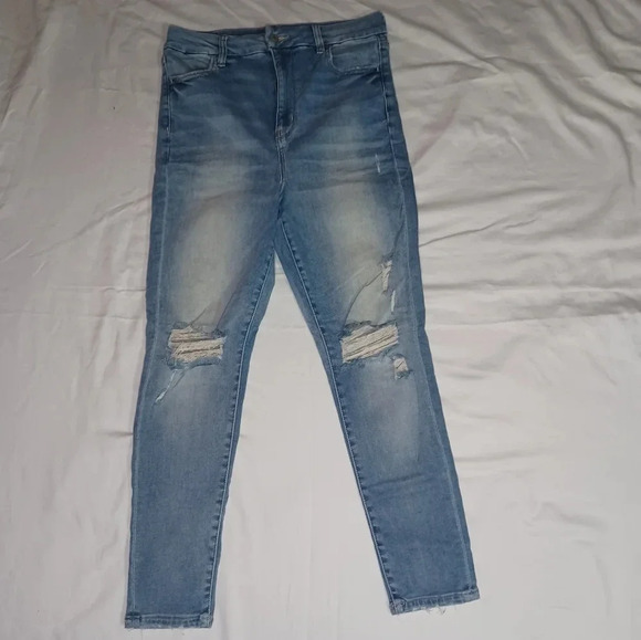 American Eagle Next level stretch Curvy Highest rise distressed Jegging - Picture 1 of 14